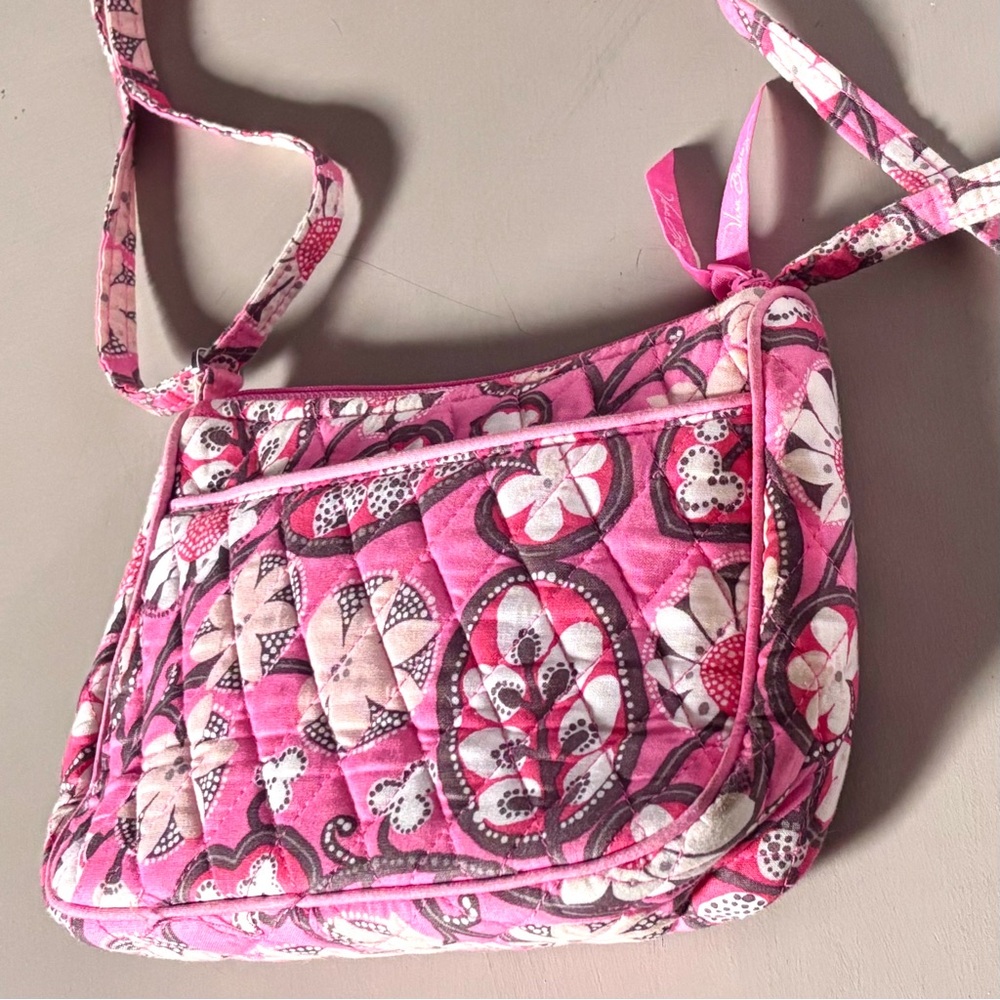 Vera Bradley Allione Quilted Blush Blossom Paisley Floral Crossbody Bag - Picture 5 of 8